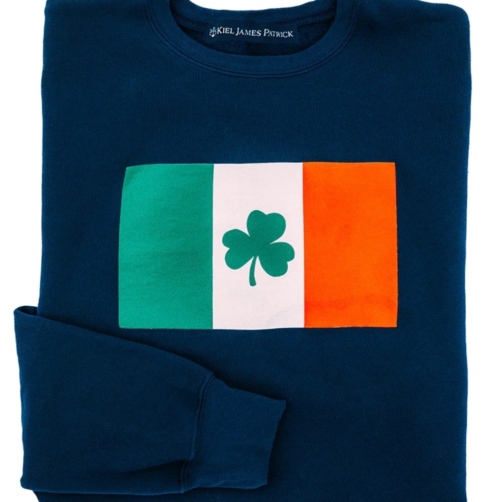 Kiel James Patrick Irish Flag Sweatshirt Navy Crewneck NWT XXL